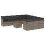 Voir la diapositive 2 : VIDAXL Salon de jardin avec coussins 12 pcs gris resine tressee