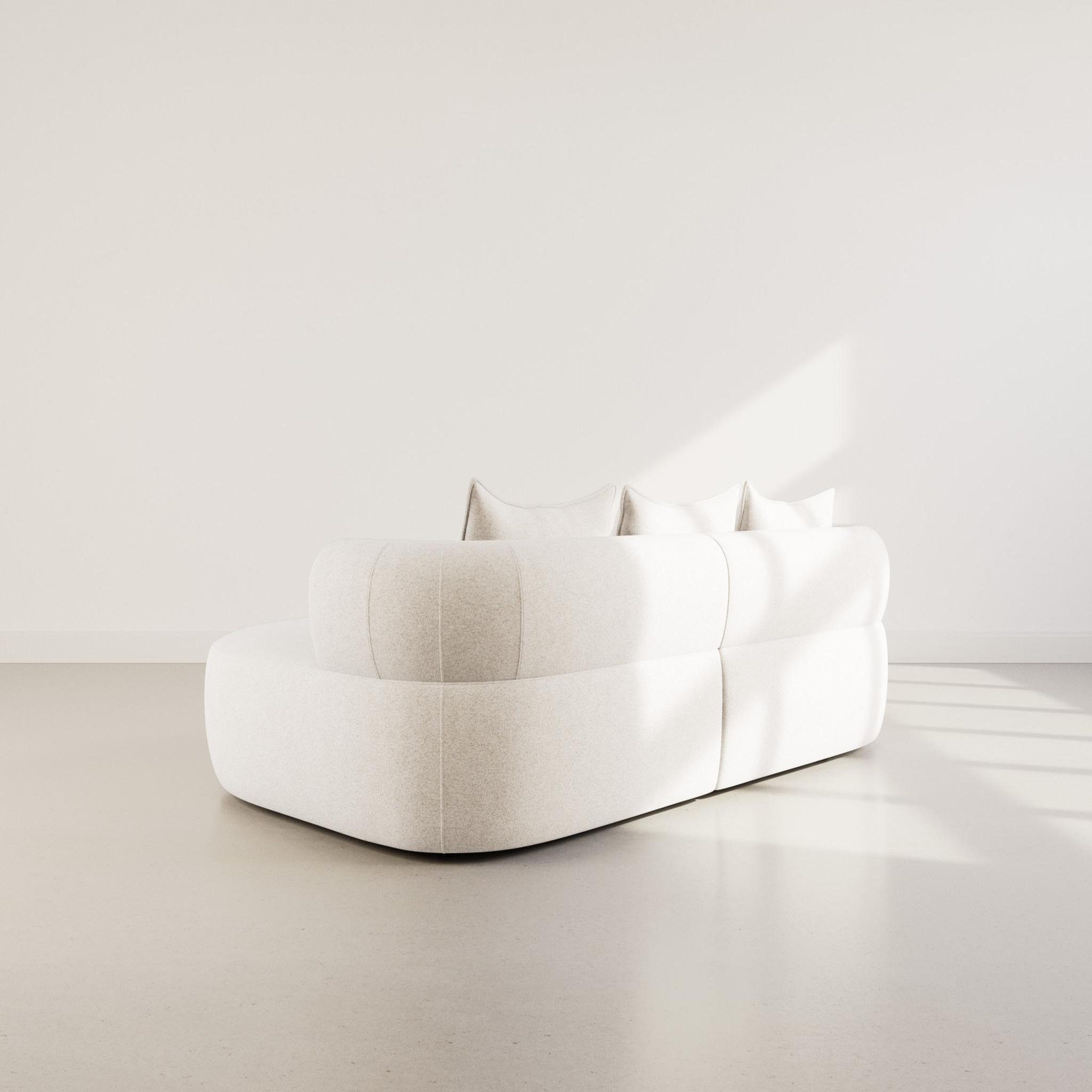 Voir la diapositive 5 : BEST MOBILIER Angela - canapé d'angle droit 4 places en velours texturé
