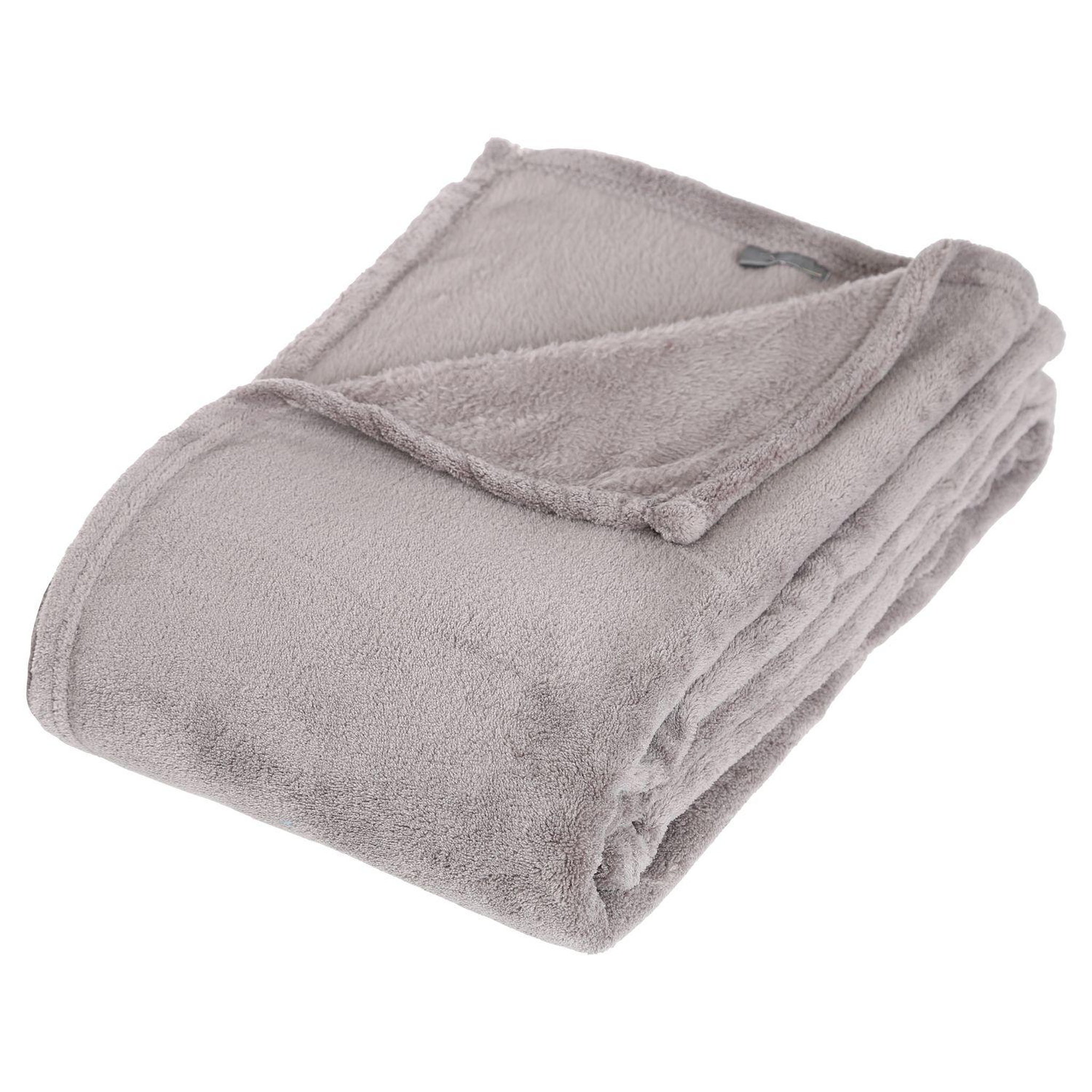 ATMOSPHERA Plaid en microfibre - 125 x 150 cm - Gris