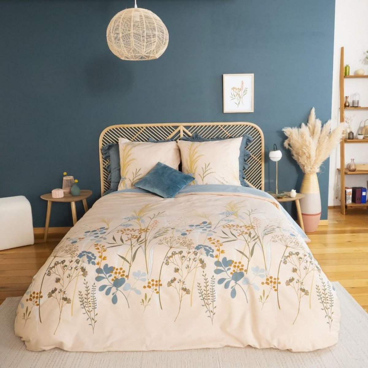 COTE DECO Housse de couette 240x220 + 2 taies HELIA 100% Coton 57 fils