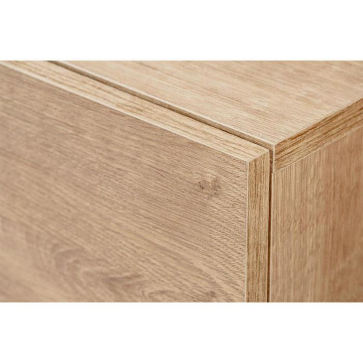 Paris Prix Meuble de Rangement Haut Rainuré  Aron  192cm Naturel & Noir