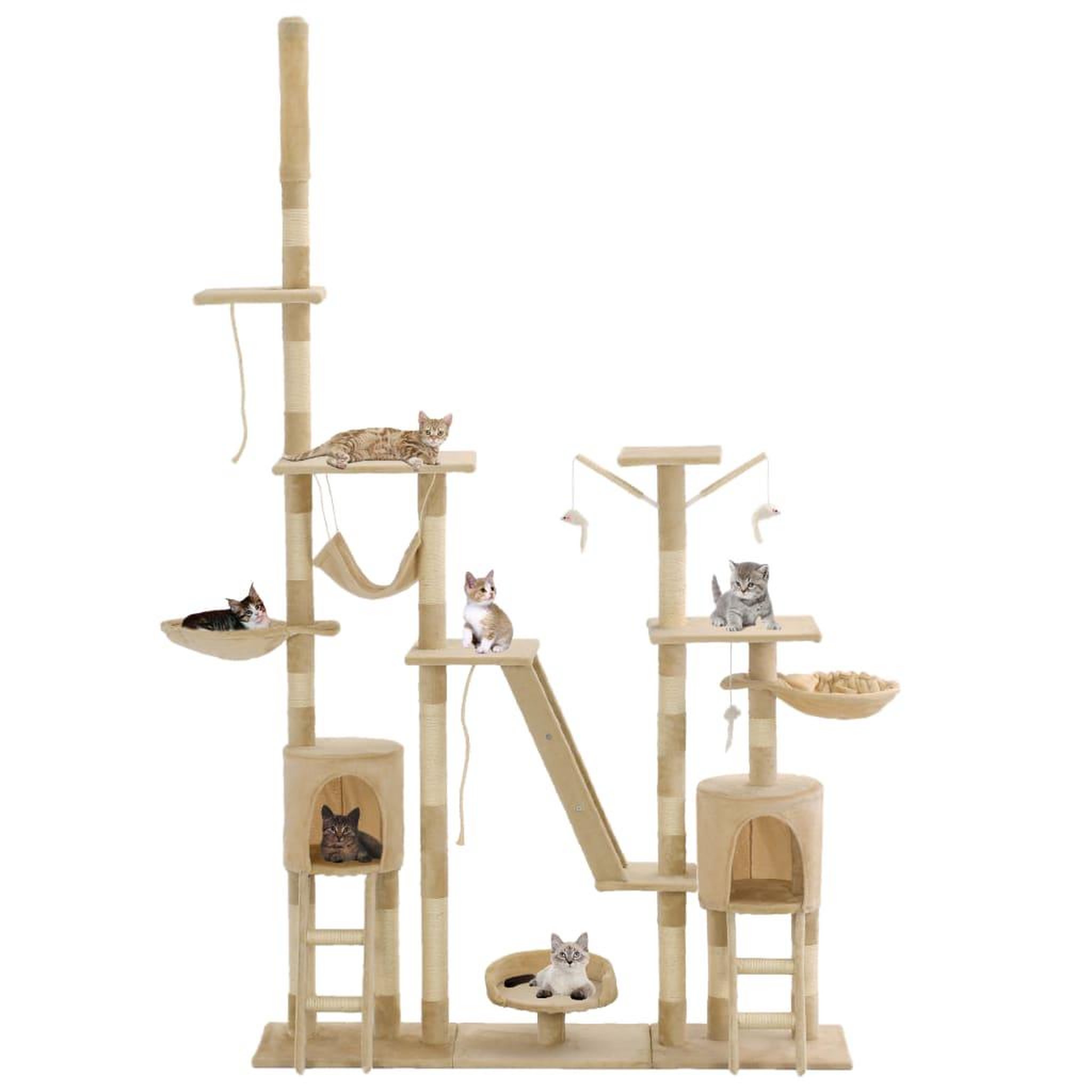 Voir la diapositive 2 : VIDAXL Arbre a chat avec griffoirs en sisal 230-250 cm Beige