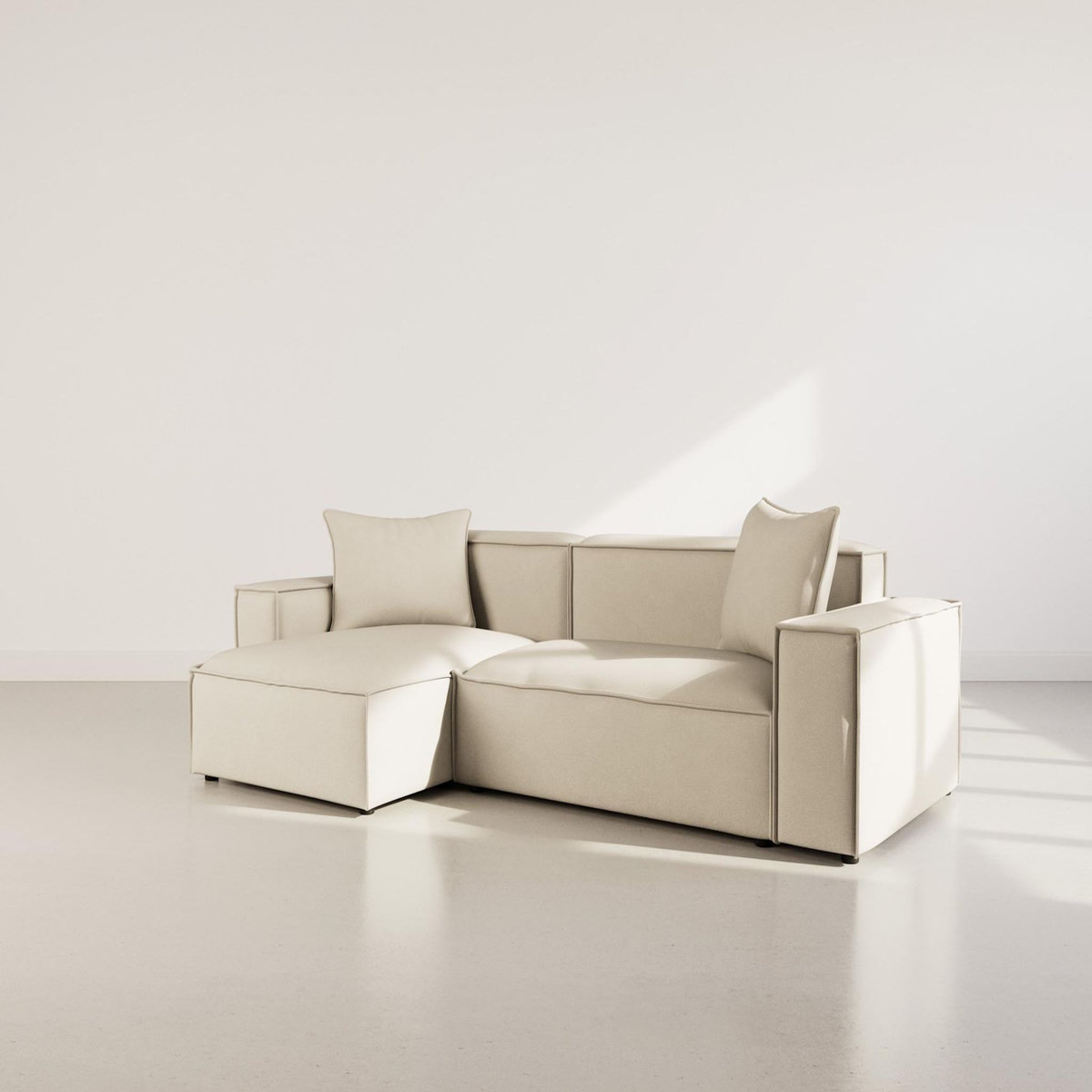 BEST MOBILIER Atlas - canapé d'angle réversible 4 places en velours texturé