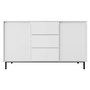 Voir la diapositive 1 : BEST MOBILIER Girona - buffet bas - blanc - 3 tiroirs et 2 portes - 153 cm