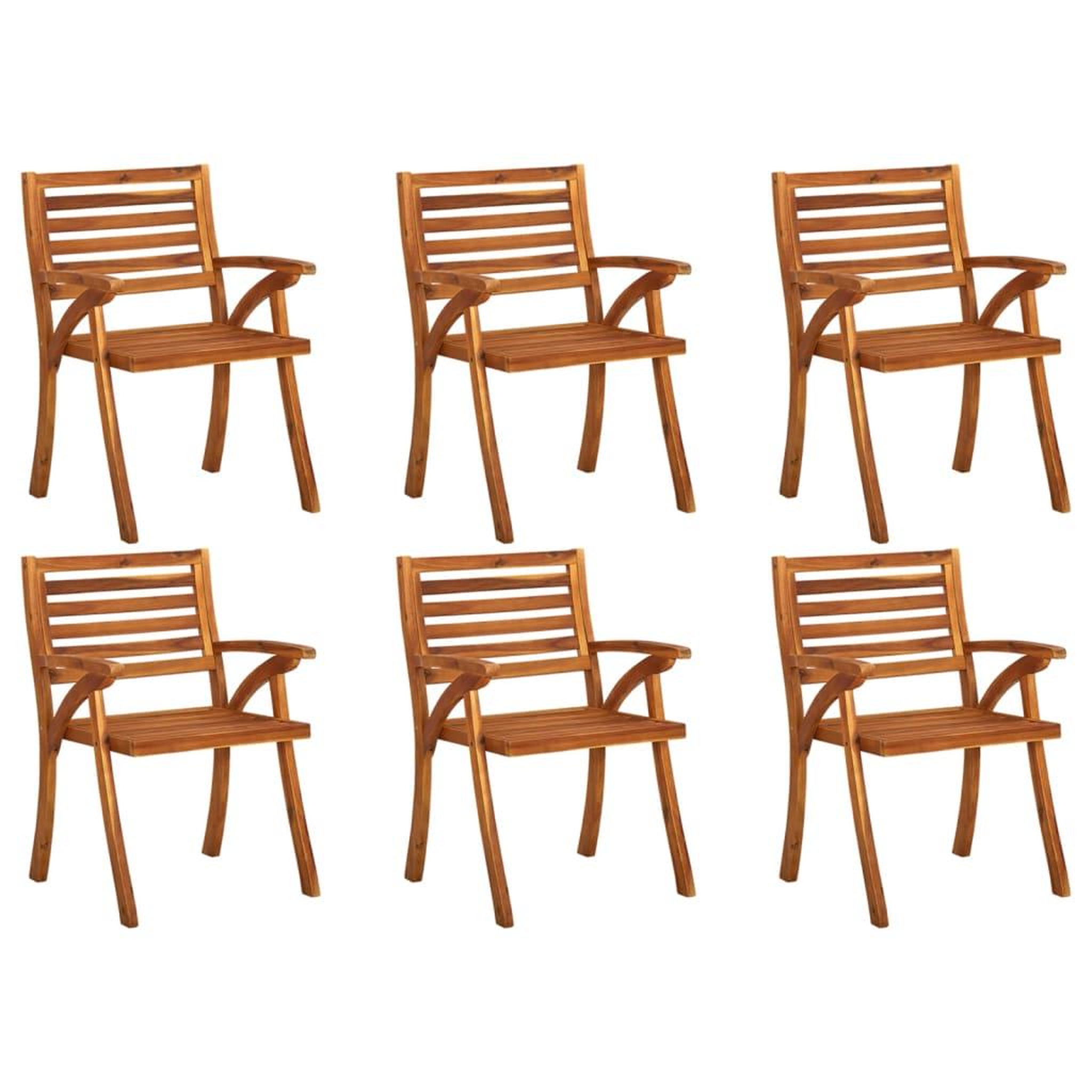 Voir la diapositive 1 : VIDAXL Chaises de jardin lot de 6 Bois d'acacia solide