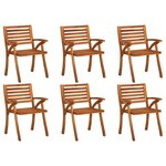 VIDAXL Chaises de jardin lot de 6 Bois d'acacia solide