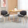 HOMCOM Lot de 2 chaises design vintage bois revêtement mixte synthétique tissu noir