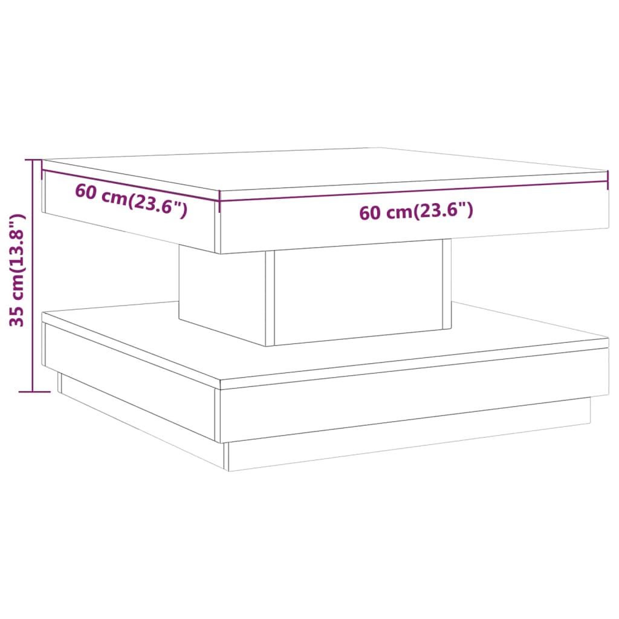 Voir la diapositive 6 : VIDAXL Table basse Marron fonce 60x60x35 cm MDF