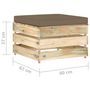 Voir la diapositive 5 : VIDAXL Pouf sectionnel avec coussin vert bois impregne