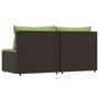 Voir la diapositive 3 : VIDAXL Canapes centraux de jardin coussins 2pcs marron resine tressee