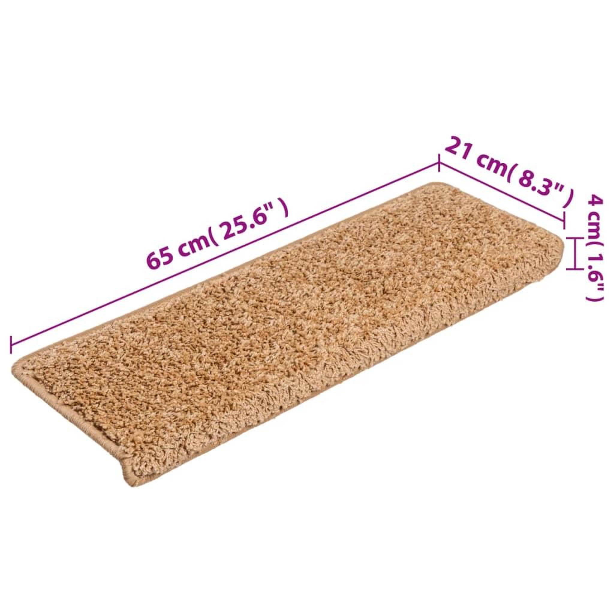 Voir la diapositive 6 : VIDAXL Tapis d'escalier 15 pcs 65x21x4 cm Beige