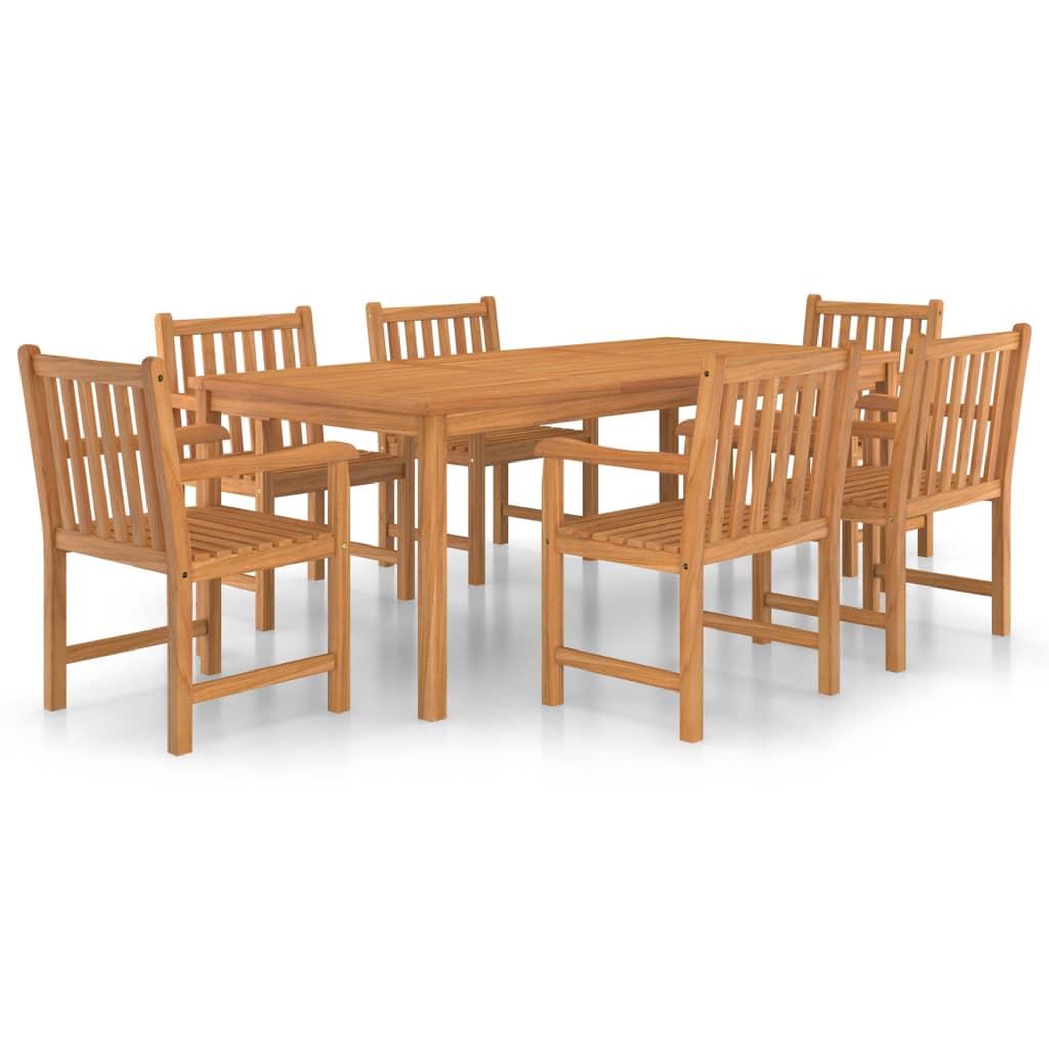 Voir la diapositive 2 : VIDAXL Ensemble a manger de jardin 7 pcs Bois de teck solide