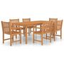Voir la diapositive 2 : VIDAXL Ensemble a manger de jardin 7 pcs Bois de teck solide