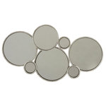Paris Prix Miroir Mural Design  6 Ronds  57cm Argent