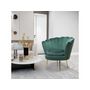 Voir la diapositive 2 : Habitat et Jardin Fauteuil en velours  Floria  - 75 x 68 x 77.5cm - Vert