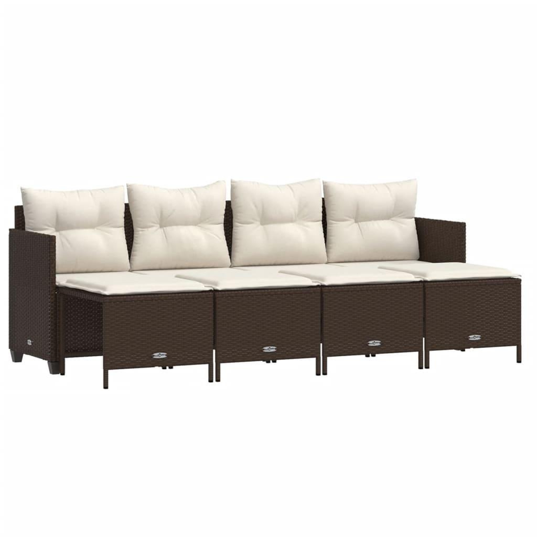 Voir la diapositive 2 : VIDAXL Salon de jardin avec coussins 5 pcs marron resine tressee