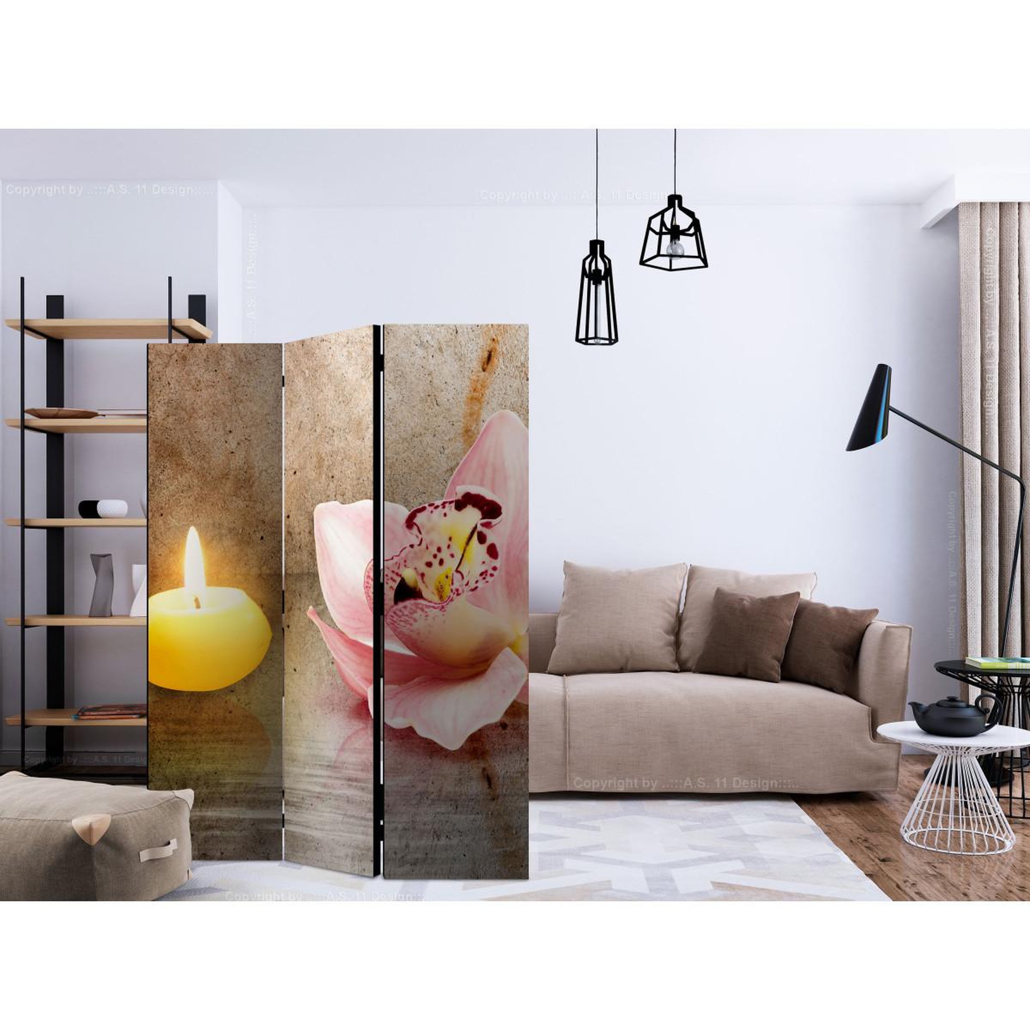 Voir la diapositive 2 : Paris Prix Paravent 3 volets  romantic evening ii  135x172cm