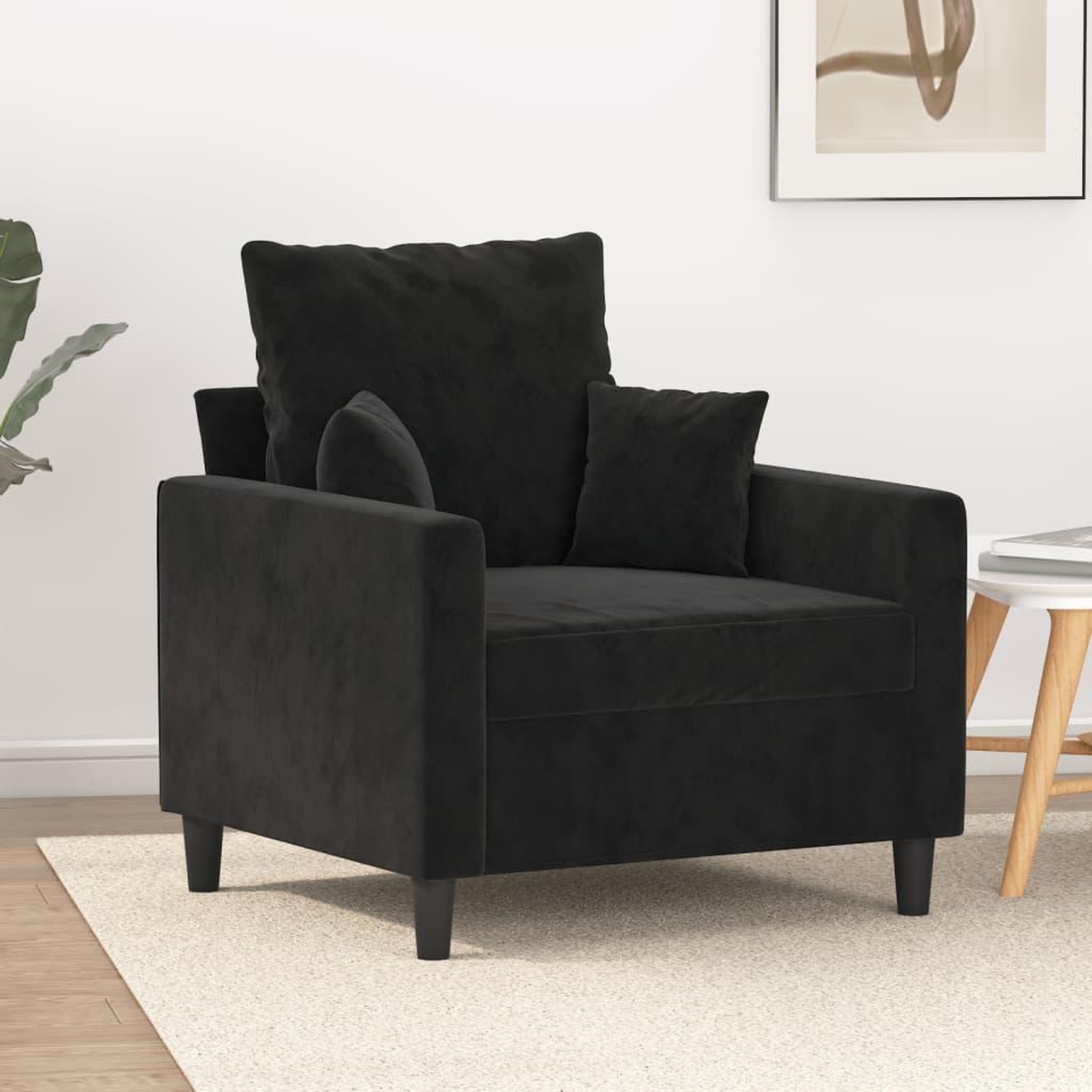 VIDAXL Fauteuil Noir 60 cm Velours