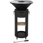 Habitat et Jardin Barbecue plancha brasero à charbon et bois  Cesar premium  - Ø 81 - Noir