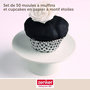 Voir la diapositive 2 : ZENKER Set pâtisserie avec 50 moules à muffins étoiles en papier, 2 bols à mixer, verre mesureur et spatule Zenker