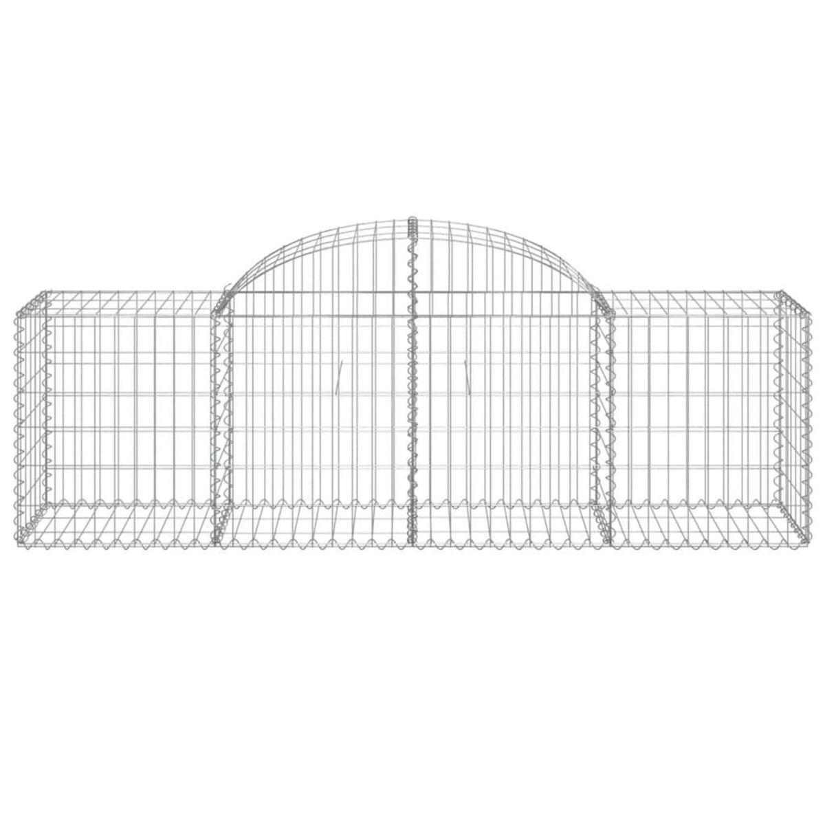 VIDAXL Paniers a gabions arques 7 pcs 200x50x60/80 cm Fer galvanise