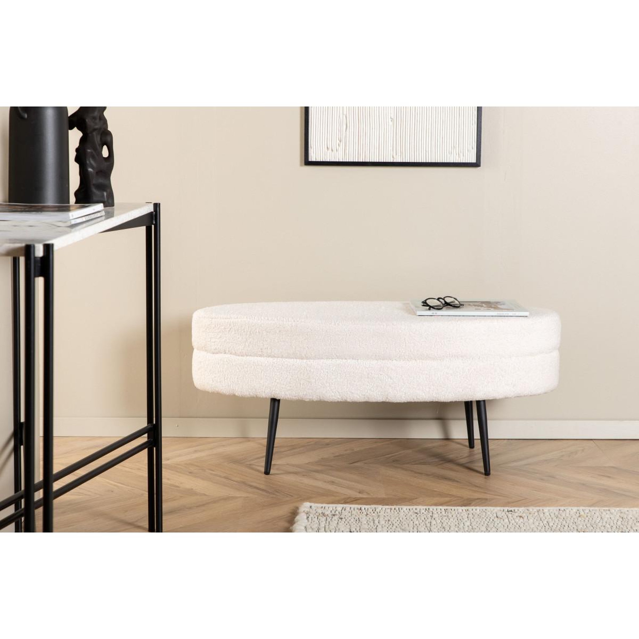 Voir la diapositive 6 : Paris Prix Pouf design bouclette  otto  100cm blanc cassé
