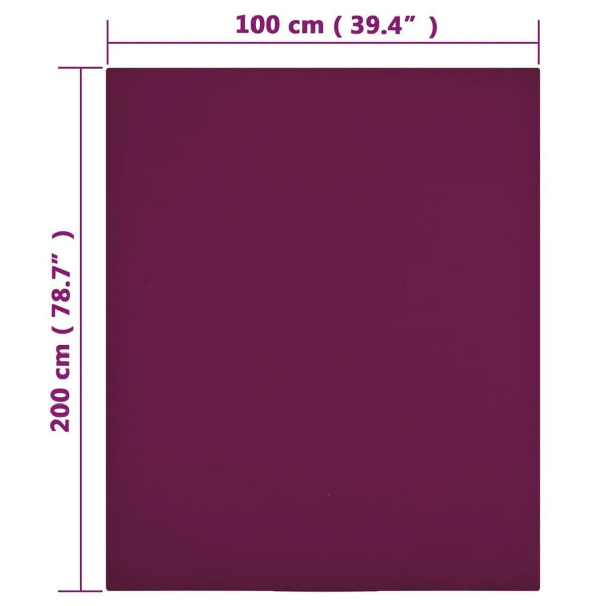 VIDAXL Draps-housses Jersey 2 pcs Bordeaux 100x200 cm Coton