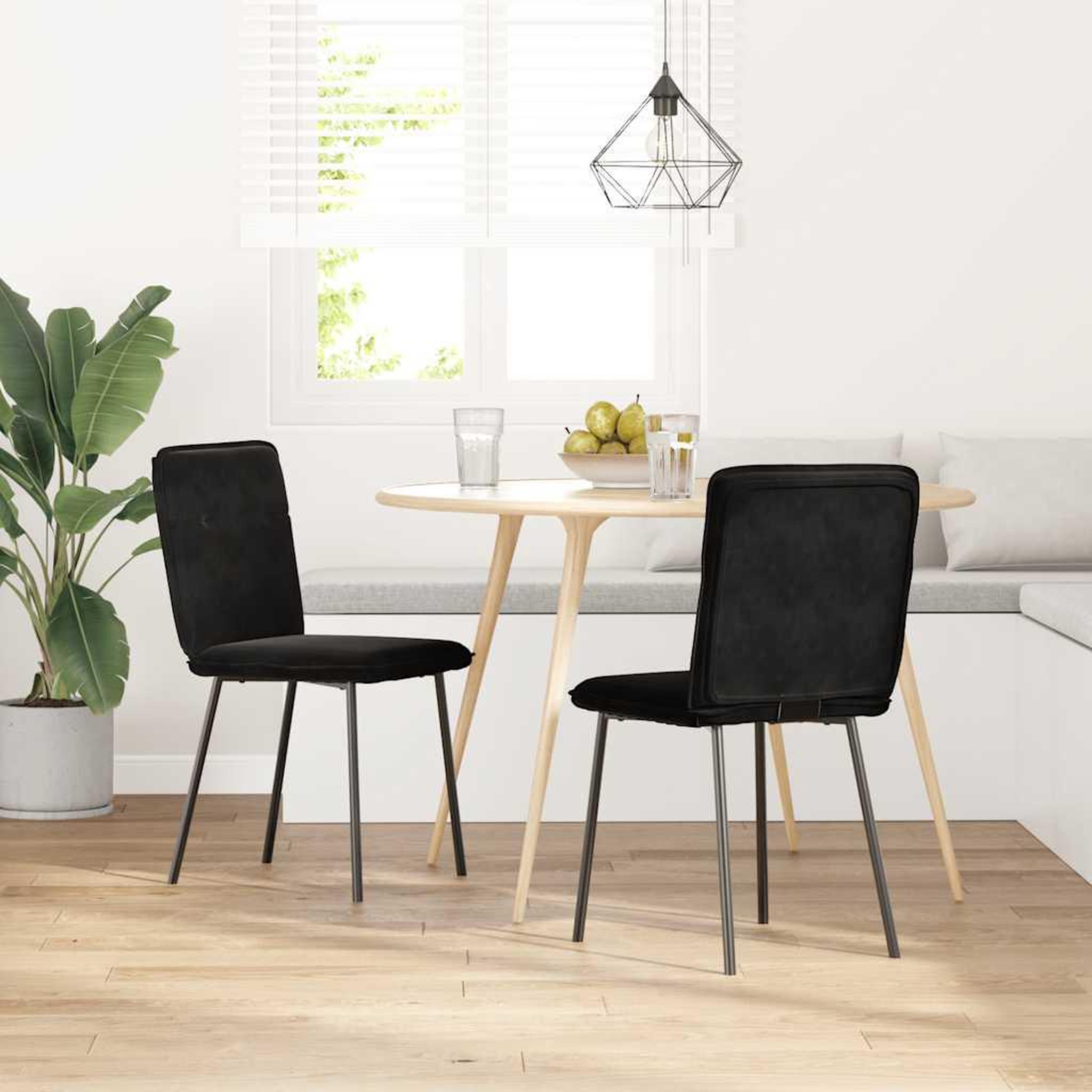Voir la diapositive 2 : VIDAXL Chaises a manger lot de 2 Noir Velours