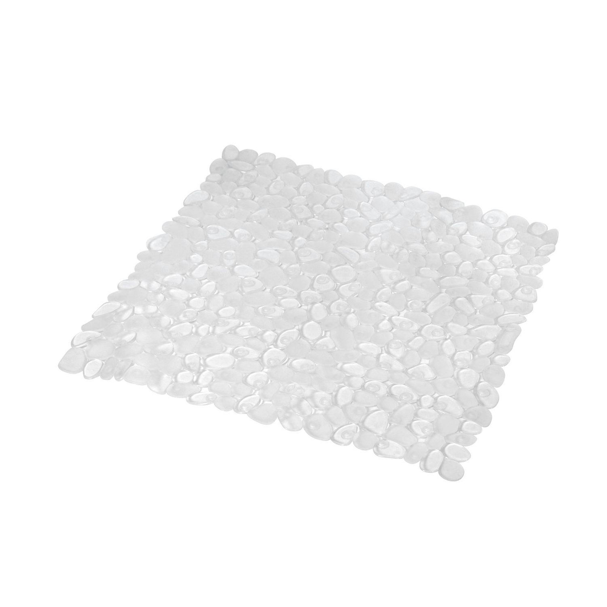 Douceur d'Intérieur Tapis antidérapant fond de douche effet galet - l. 52 x l. 52 cm - transparent