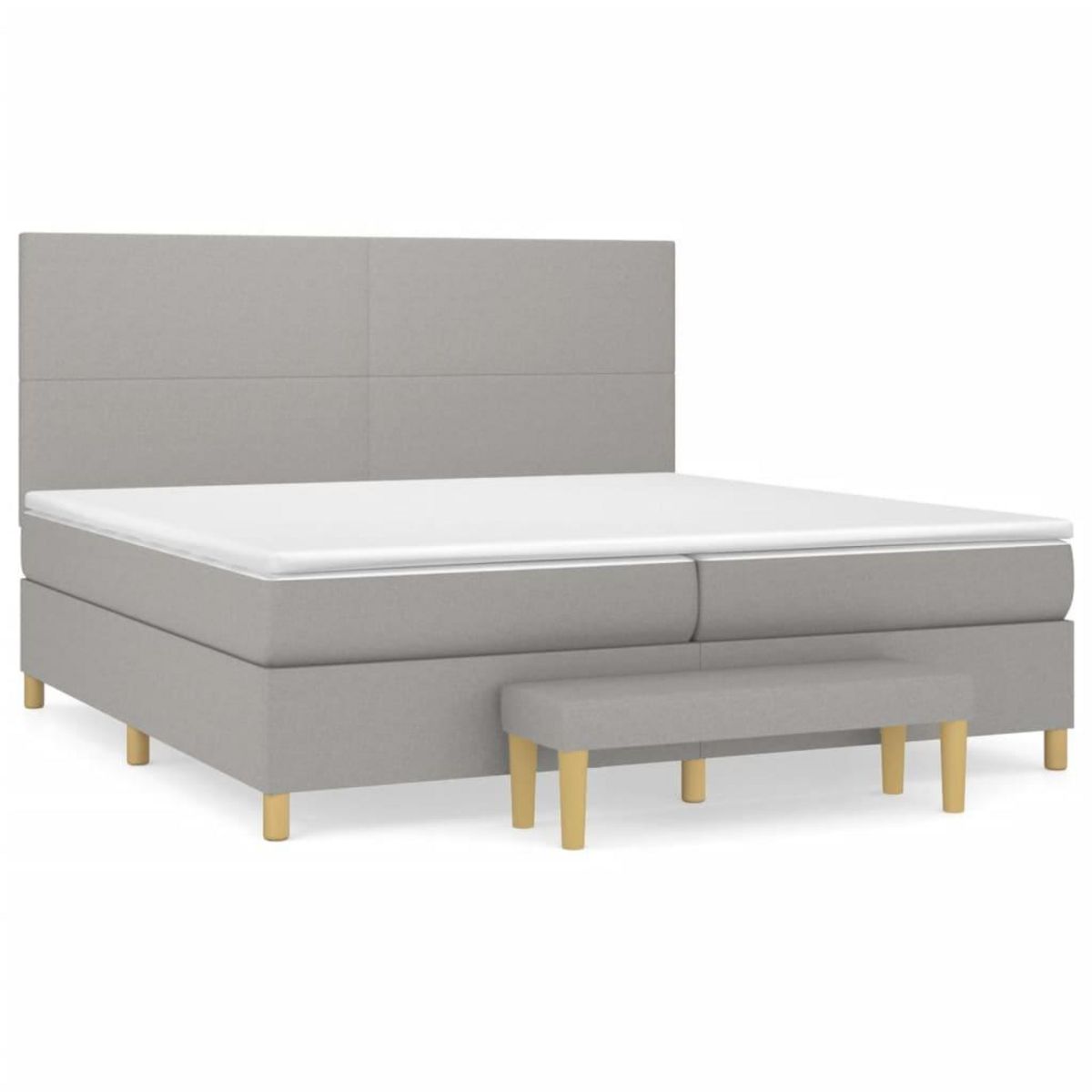 VIDAXL Sommier a lattes de lit avec matelas Gris clair 200x200cm Tissu