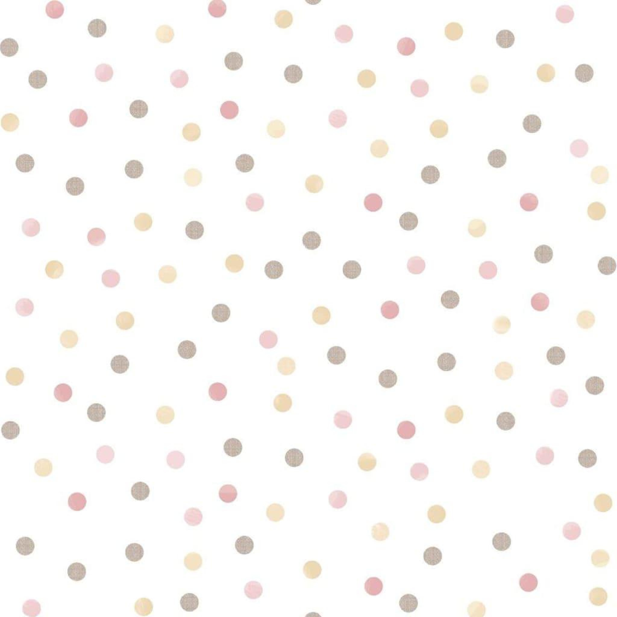 Noordwand Noordwand Papier peint Mondo baby Confetti Dots Rose, blanc et marron
