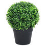 Voir la diapositive 2 : VIDAXL Plantes de buis artificiel 2 pcs avec pots Boule Vert 27 cm