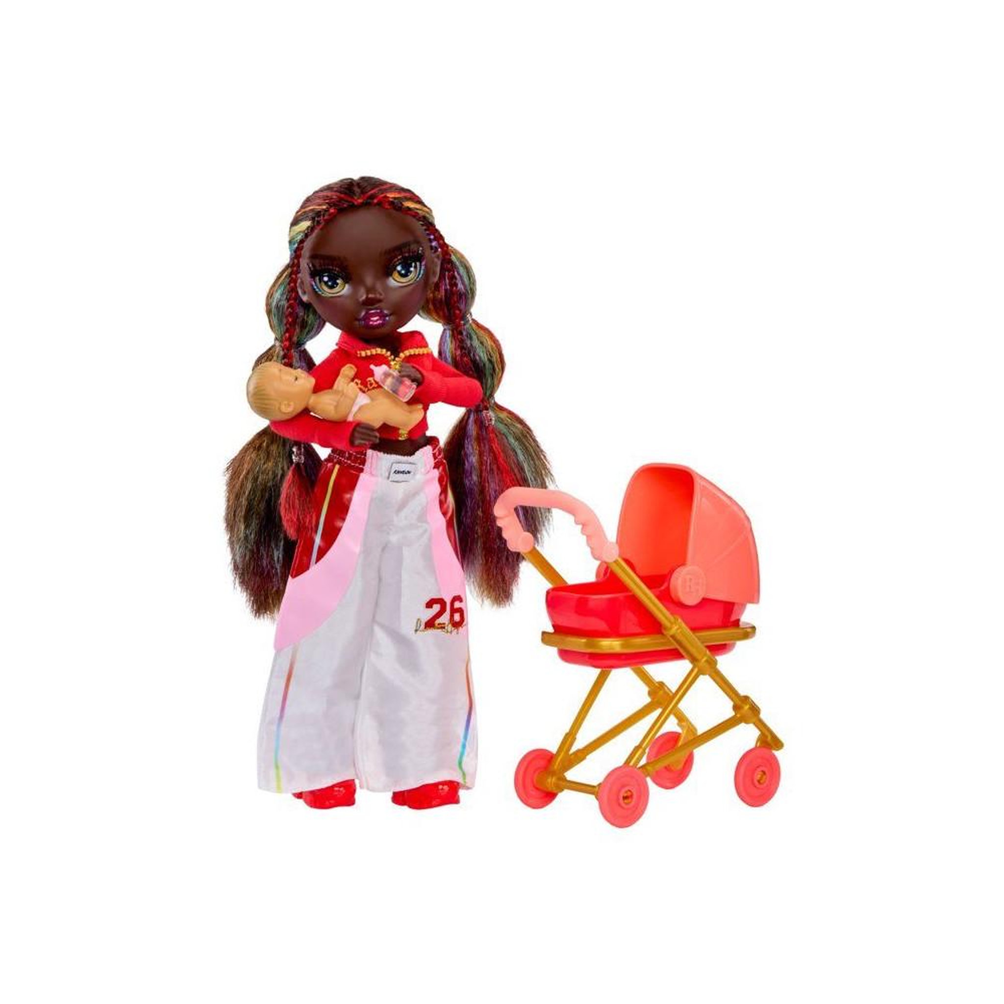 Voir la diapositive 2 : Poupée mannequin Iris Bow Rainbow High Junior High Bestie Babysitters 22 cm multicolore avec accessoires