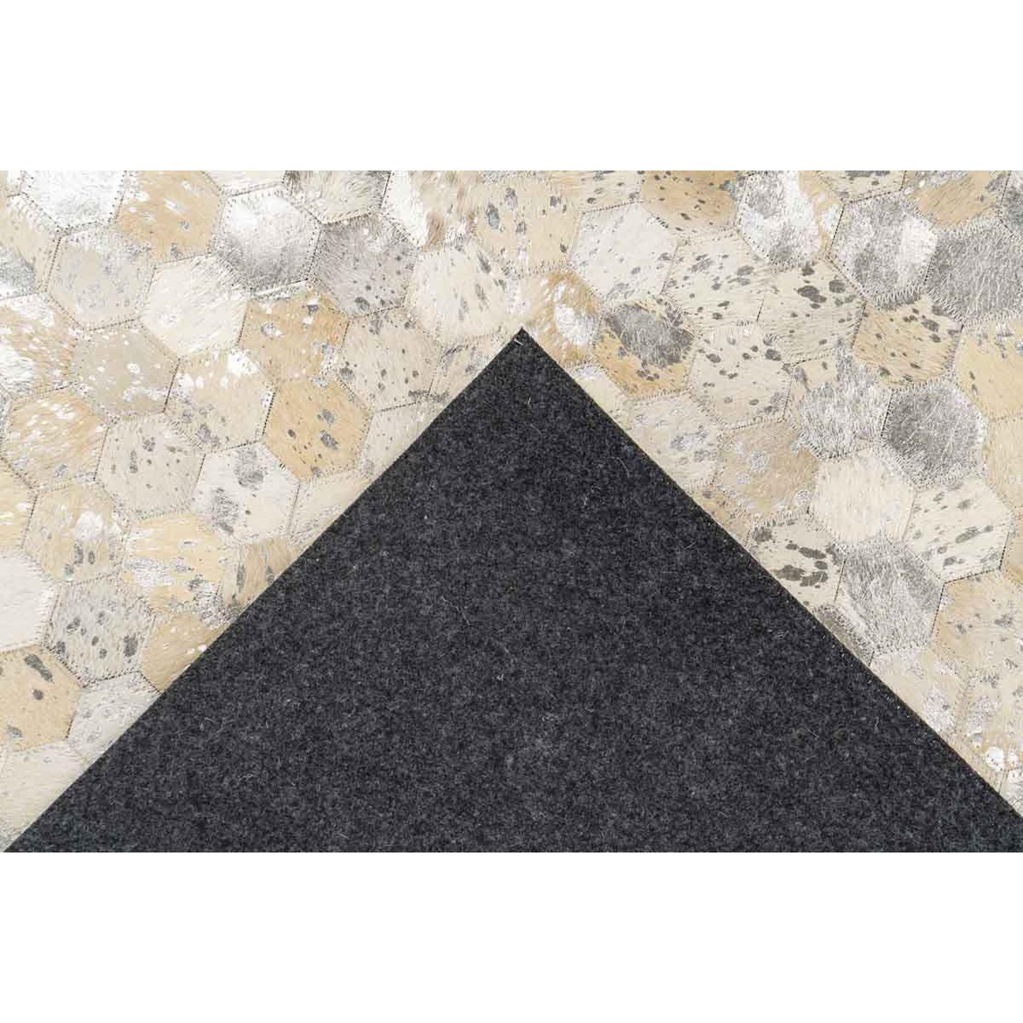 Voir la diapositive 4 : Paris Prix Tapis fait main en cuir à poils ras  ravi  argent