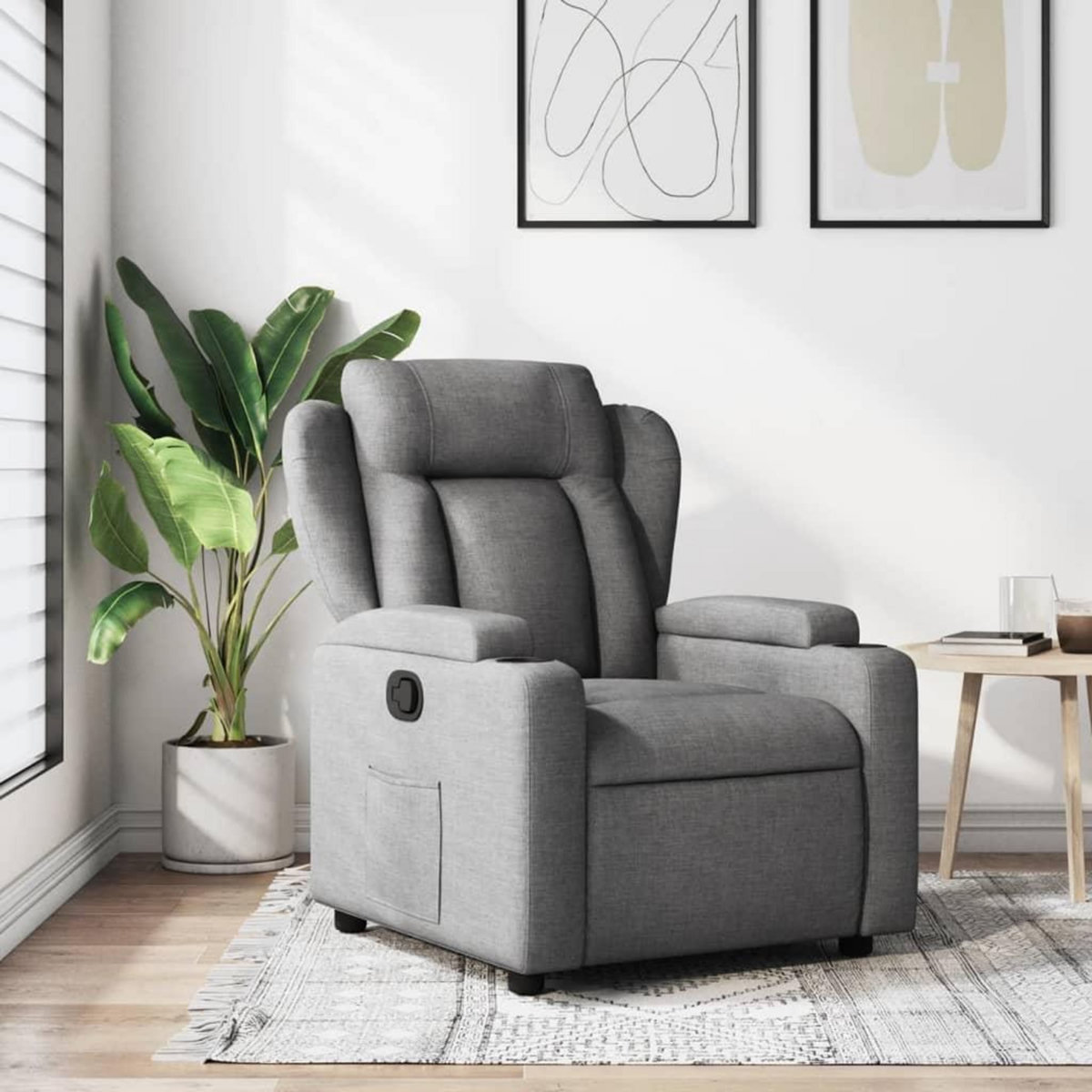 VIDAXL Fauteuil inclinable Gris fonce Tissu