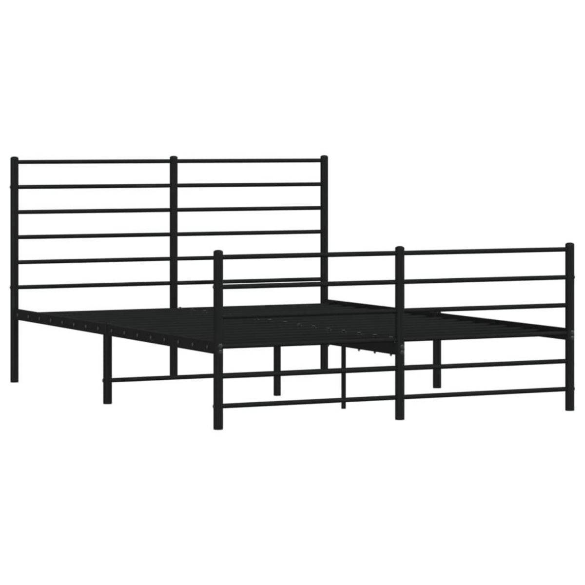 VIDAXL Cadre de lit metal sans matelas avec pied de lit noir 120x190cm
