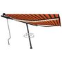 Voir la diapositive 1 : VIDAXL Auvent manuel retractable avec LED 450x350 cm Orange et marron