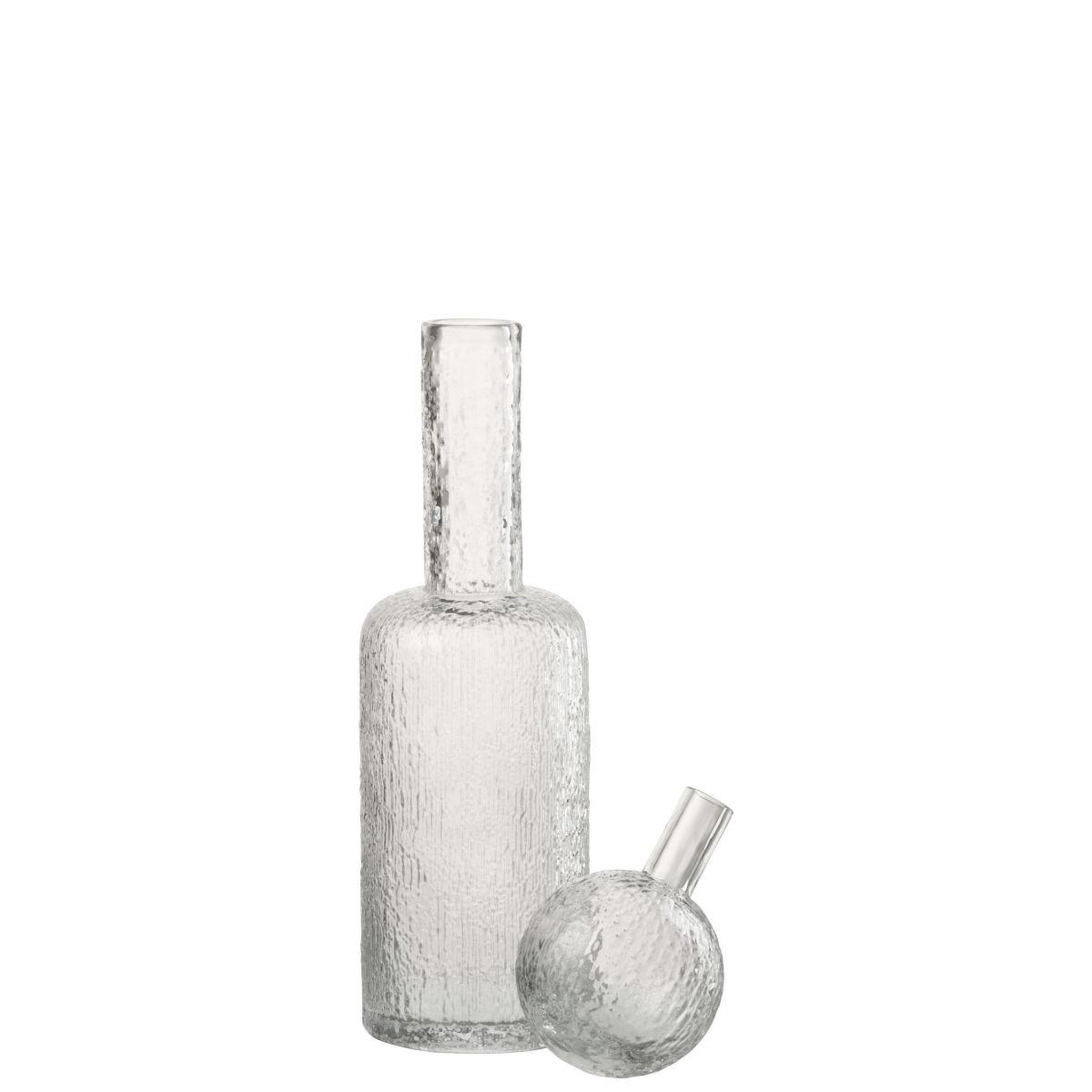 Voir la diapositive 2 : J-LINE Bouteille déco en verre  spiaggia  49cm transparent