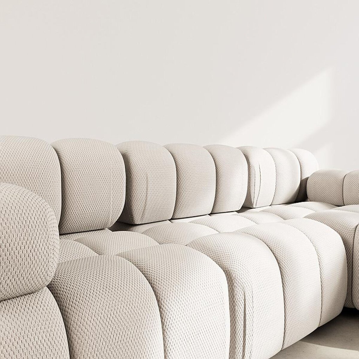 LISA DESIGN Ruby - canapé modulable d'angle droit 4 places en velours texturé