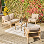 Voir la diapositive 3 : SWEEEK Salon de jardin bois d'acacia et cordes 4 places naturel - Lazuli