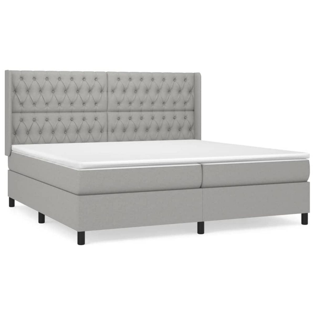 VIDAXL Sommier a lattes de lit avec matelas Gris clair 200x200cm Tissu