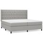 Voir la diapositive 2 : VIDAXL Sommier a lattes de lit avec matelas Gris clair 200x200cm Tissu