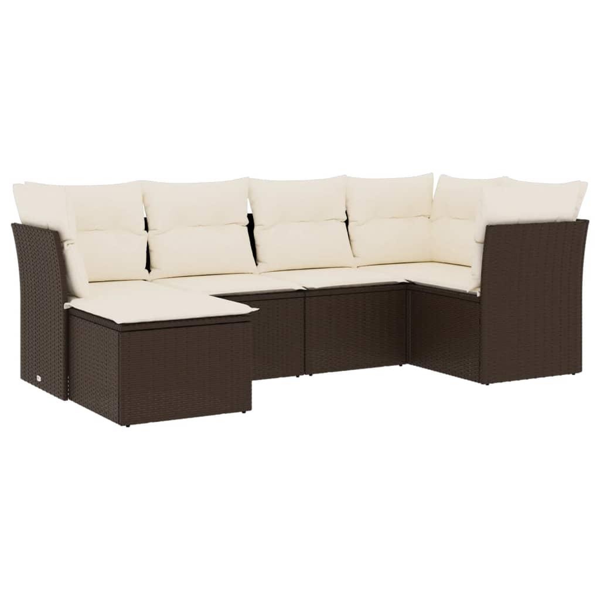 Voir la diapositive 2 : VIDAXL Salon de jardin avec coussins 6 pcs marron resine tressee