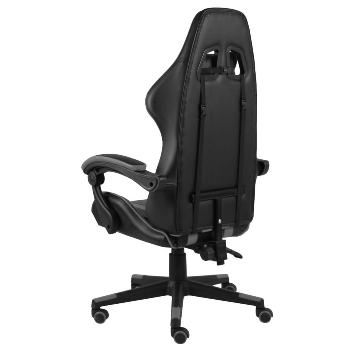 VIDAXL Fauteuil de jeux video Noir et gris Similicuir