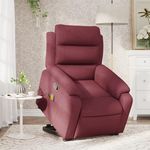 VIDAXL Fauteuil inclinable de massage Rouge bordeaux Tissu