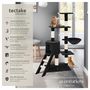 Voir la diapositive 2 : tectake Arbre à chat 144 cm avec griffoir et plateforme d'escalade noir