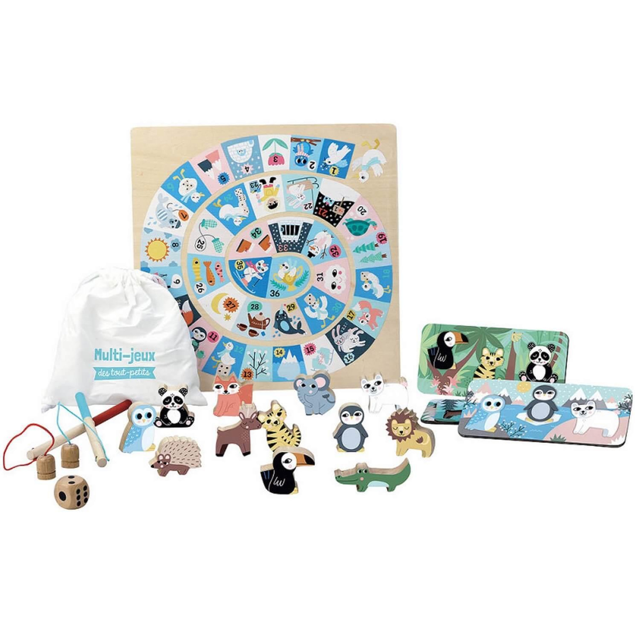 Vilac Coffret multi-jeux en bois : Multi-Jeux des tout-petits Iceland Michelle Carlslund