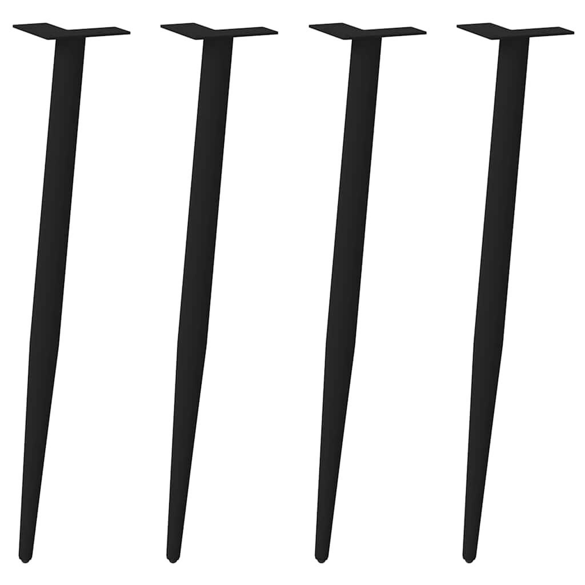 VIDAXL Pieds de table basse forme conique 4 pcs noir 72-73 cm acier