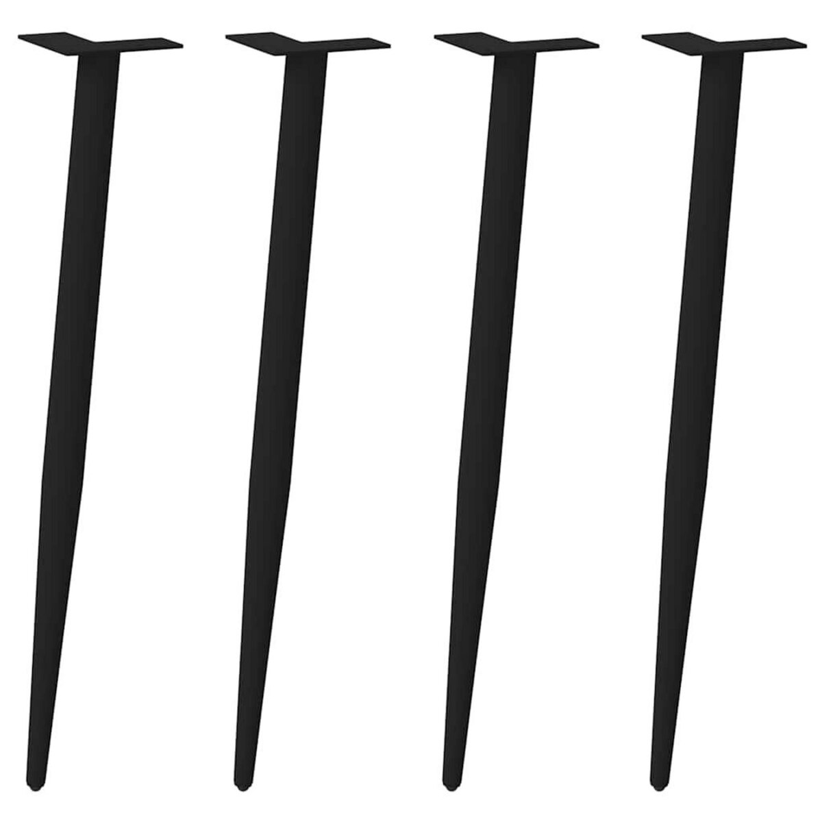 VIDAXL Pieds de table basse forme conique 4 pcs noir 72-73 cm acier