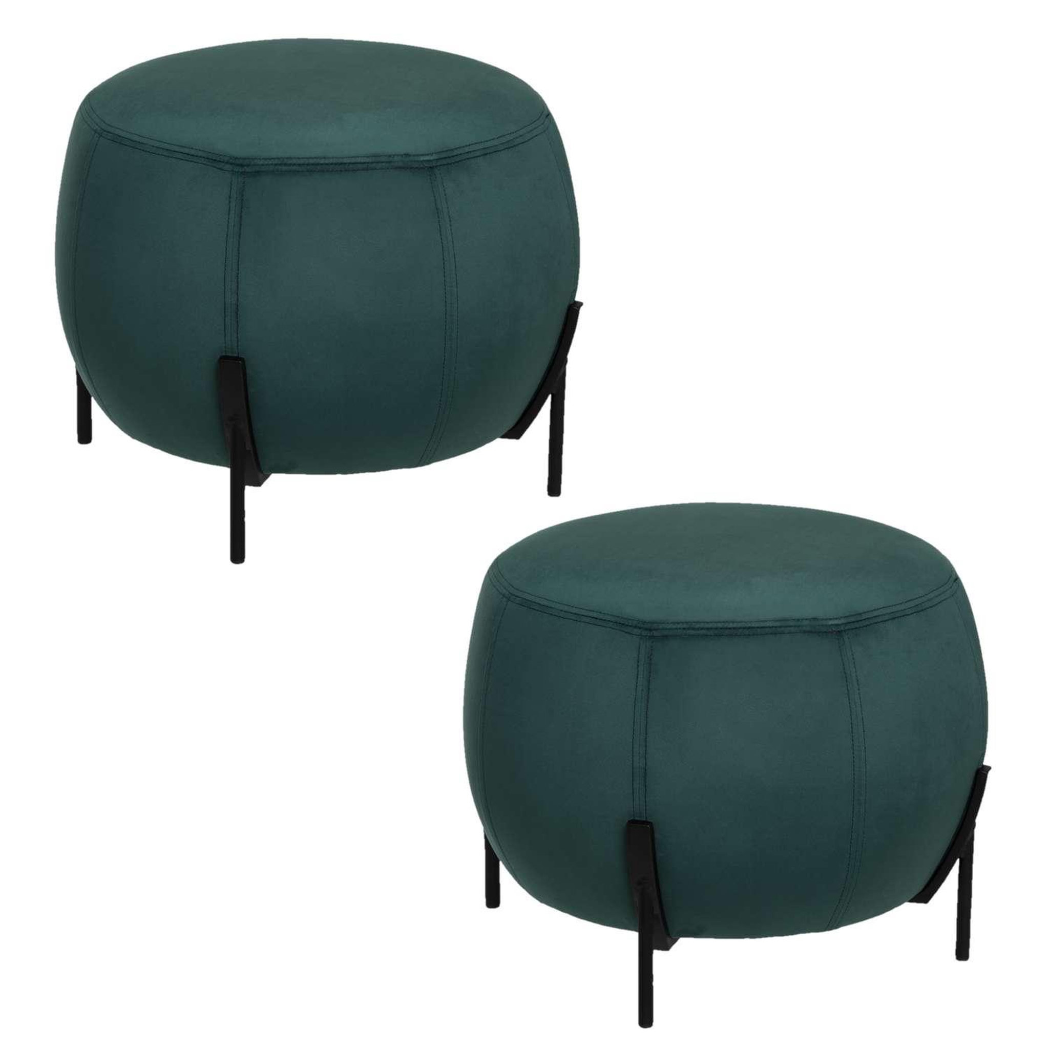 Voir la diapositive 1 : TOILINUX 2 Tabourets design velours Calabaza